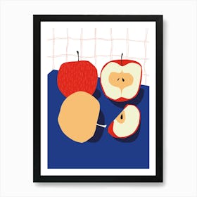 Food Illustration Apples Preppy Contemporary Kitchen Art Print