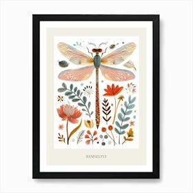 Colourful Insect Illustration Damselfly 12 Poster Art Print