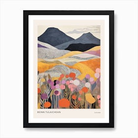 Beinn Tulaichean Scotland 2 Colourful Mountain Illustration Poster Art Print