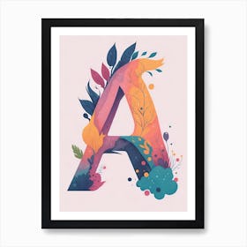 Colorful Letter A Illustration 65 Art Print