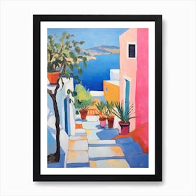 Santorini Greece 3 Fauvist Painting Art Print