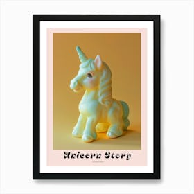 Pastel Toy Unicorn Portrait 2 Poster Art Print