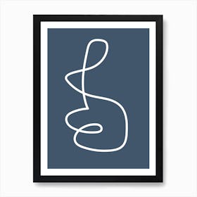 Abstract Lines Blue Art Print