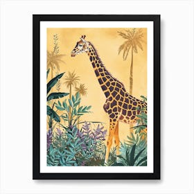 Giraffe Storybook Watercolour Inspired 1 Art Print