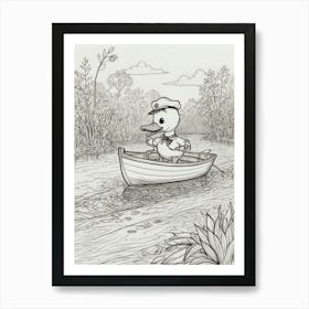 Duck In A Boat 6 Art Print