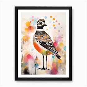 Bird Painting Collage Grey Plover 1 Art Print