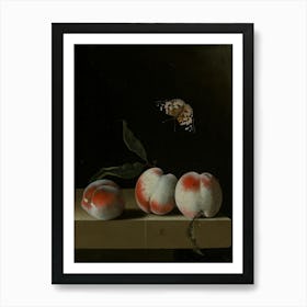 Peaches And Butterflies Art Print