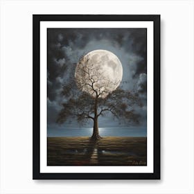 Full Moon Tree Art Print