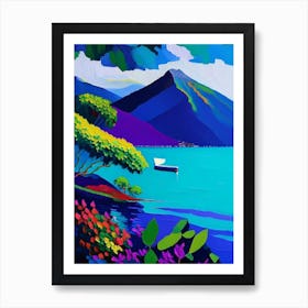 Lake Atitlán Guatemala Colourful Painting Tropical Destination Art Print