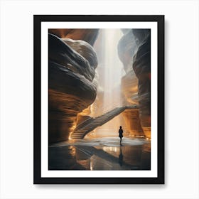 Sandstone Canyon Library Art Print