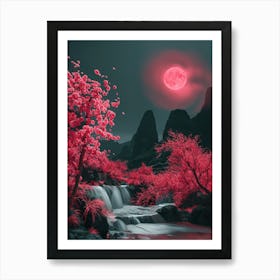 Red Cherry Blossoms 1 Art Print