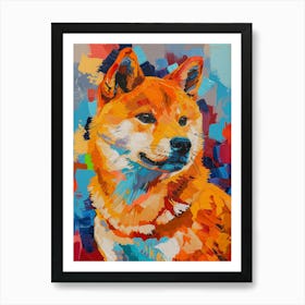 Shiba Inu dog colourful painting Art Print