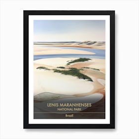 Lenis Maranhenses National Park Brazil Watercolour 4 Art Print