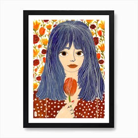 Floral Baby Portrait 2 Art Print