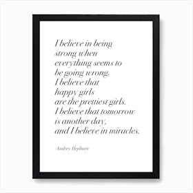 Happy Girls By Audrey In Serif Font Art Print