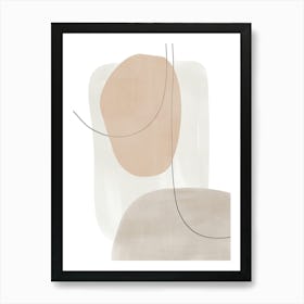 Beige Abstract Painting Art Print