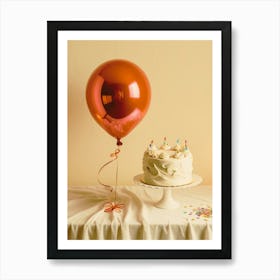 Orange Foil Balloon Art Print