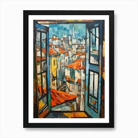 Window View Buenos Aires Of In The Style Of Cubism 2 Art Print