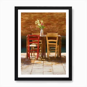 Canalside Table Venice Art Print