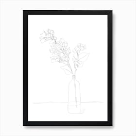 Branches Blooming Sunny Line Art Print