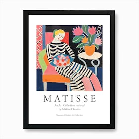 Woman With A Bowl Of Fruits, The Matisse Inspired Art Collection Poster Art Print