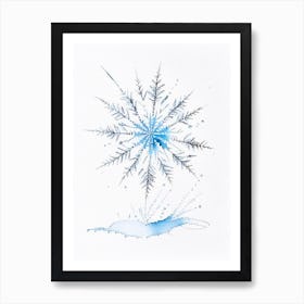 Ice, Snowflakes, Pencil Illustration 1 Art Print