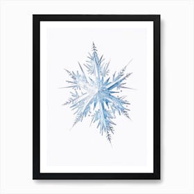 Crystal, Snowflakes, Pencil Illustration 3 Art Print