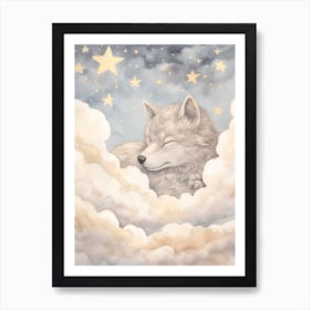 Sleeping Baby Wolf 1 Art Print