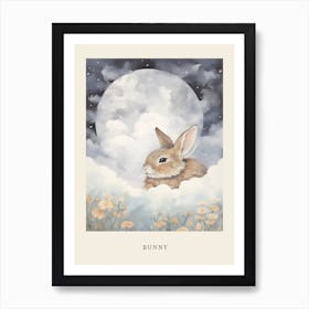 Sleeping Baby Bunny 3 Nursery Poster Art Print