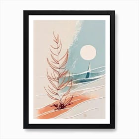 The Sailing Boat - Abstract Minimal Boho Beach Art Print