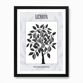 Lemon Tree Simple Geometric Nature Stencil 1 Poster Art Print