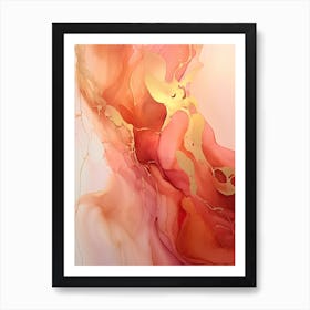 Red, Orange, Gold Flow Asbtract Painting 1 Art Print