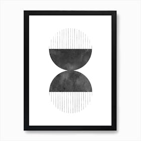 Black and white geometric shapes Art Print