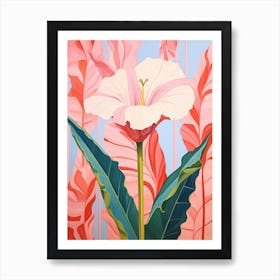 Gladiolus 2 Hilma Af Klint Inspired Pastel Flower Painting Art Print