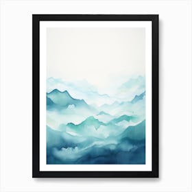 Watercolor Mountains Art Print