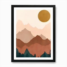 Sunset Peaks Art Print