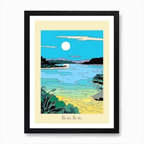 Poster Of Minimal Design Style Of Bora Bora French, Polynesia 2 Art Print