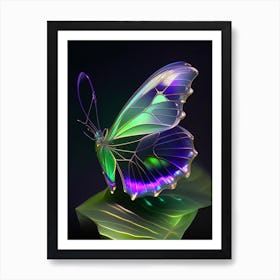 Brimstone Butterfly Holographic 1 Art Print