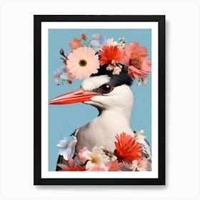 Bird With Flowers On Its Head 2 Art Print