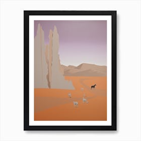 Dasht E Kavir (Great Salt Desert)   Iran, Contemporary Abstract Illustration 1 Art Print