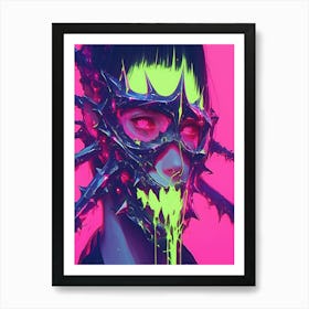 Neon Skull Art Print