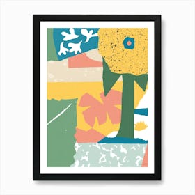 Collage Sun Flower  Art Print