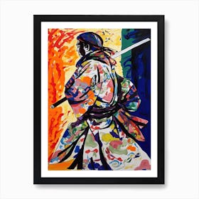 Samurai In Fauvist Matisse Japanese Style  6 Art Print