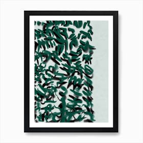 Green Brushstrokes Art Print