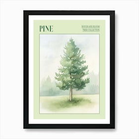 Pine Tree Atmospheric Watercolour Painting 1 Poster Art Print