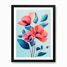 Abstract Flowers 16 Art Print