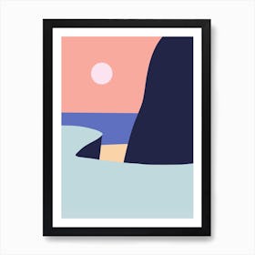 Minimalist Sunset Beach View Art Print