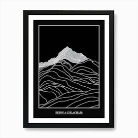 Beinn A Chlachair Line Drawing 3 Poster Art Print