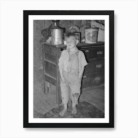 Child Of White Tenant Farmer In Kitchen Of His Home, Mcintosh County, Oklahoma, Notice The Pail Of Lard By Russell Lee Art Print