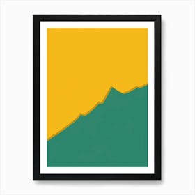 Green And Yellow Mountain Art Print